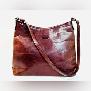 Oroton Australia Vintage Brown Leather Shoulder Bag, EUC